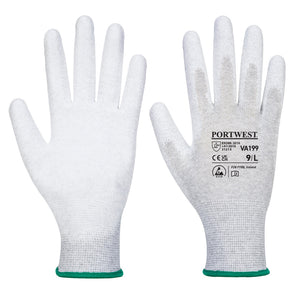 Antistatische Handschuhe, die PU-Applikationen in der Handfläche verwenden